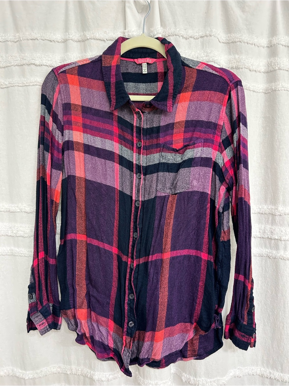 Joules Women’s Flannel Shirt, size UK 16, US 12, runs like a Size US 6/8